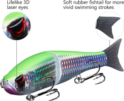 Bassdash SwimShad Glide Baits Jointed Swimbait Bass Pike Salmon Trout Muskie Fishing Lure