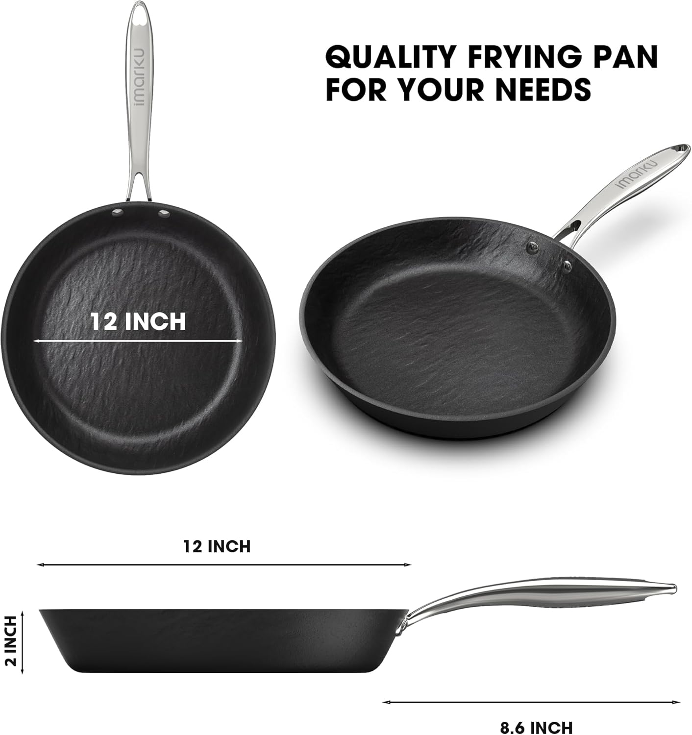 imarku Non Stick Frying Pans - 10 inch Frying Pan Nonstick Skillet, Egg Pan Omelette with Cool Stainless Steel Handle, Dishwasher Safe, Free of PFAS&PFOA, Easy Cleanup, Gifts for Men and Women