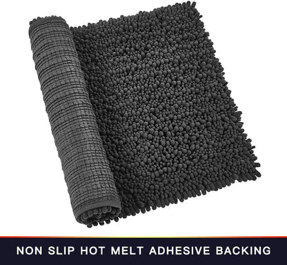 Walensee Bathroom Rug Non Slip Bath Mat (24x17 Inch Blush) Water Absorbent Super Soft Shaggy Chenille Machine Washable Dry Extra Thick Perfect Absorbant Best Small Plush Carpet for Shower Floor