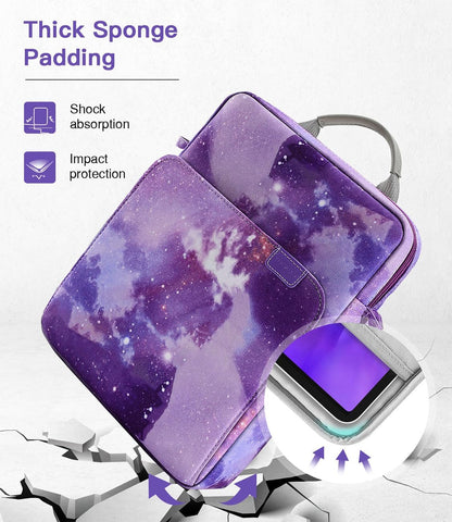MoKo 13.3-14 Inch Laptop Sleeve Bag Fits MacBook Pro M3/M2 14" 2023, MacBook Pro 13" M2, New MacBook Air 13.6" M3/M2 2024/2022,Tab S8 Ultra 14.6",Handle Carrying Case with Shoulder Strap, Black & Gray - PuriLite