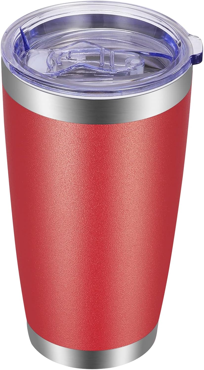 VEGOND 20oz Tumbler with Lid and Straw Stainless Steel Tumbler Cup Bulk Vacuum Insulated Double Wall Travel Coffee Mug Powder Coated Coffee Cup (Bluish Violet 6 Pack)