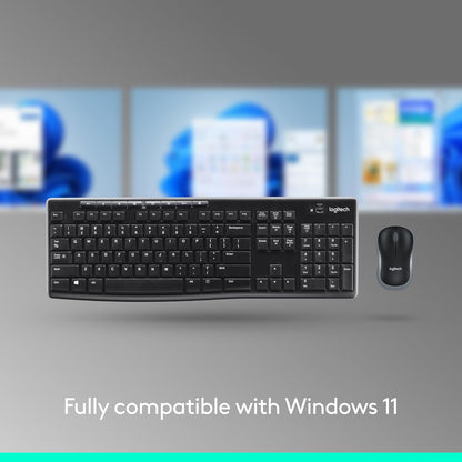 Logitech MK270 Wireless Keyboard and Mouse Combo for Windows, 2.4 GHz Wireless, Compact Mouse, 8 Multimedia and Shortcut Keys, 2-Year Battery Life, for PC, Laptop - Rose