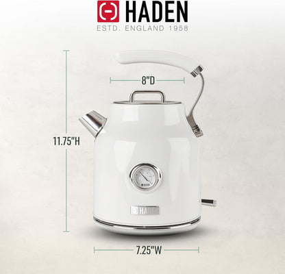 Haden Dorset 75070 Retro Stainless Steel Tea Kettle, 1500W Hot Water Kettle Electric Kettles for Boiling Water, 1.7L Black/Copper Electric Tea Kettles Automatic Shut Off, Boil-Dry Protection Tea Pots