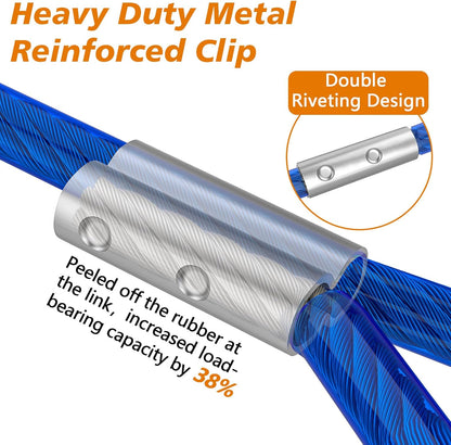 XiaZ Dog Runner Cable Dog Run Trolley Tie Out Cable Dog Chains for Outside Yard Camping Up to 250 Pound, 20 Feet