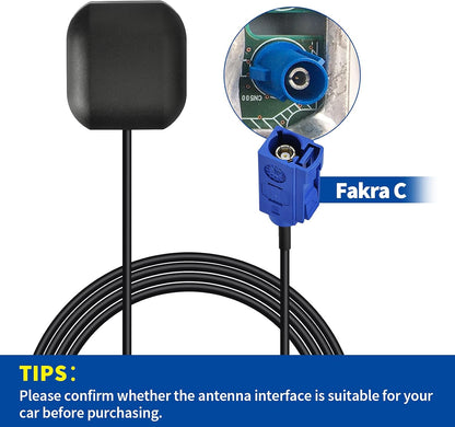 Bingfu Vehicle GPS Navigation Antenna Active GPS Antenna with Fakra C Right Angle Connector Compatible with Car Truck GPS Navigation Receiver System Factory DVD Stereo Head Unit