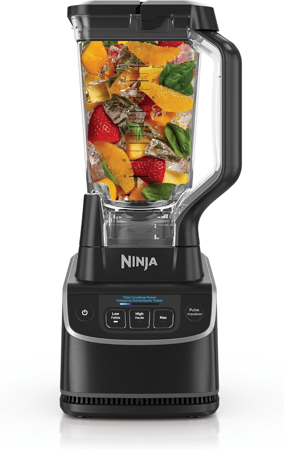 Ninja Kitchen System | All-in-One Food Processor & Blender for Smoothies | Includes Pitcher, (2) 16 oz. to-Go Cups & 8-Cup Bowl | Makes Salsa, Dough, Shakes, & Frozen Drinks | 1500W | Black | BL770