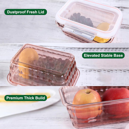 Taiuloo 3-Piece Salad Bowls with Lids & Handle, BPA Free Plastic Meal Prep Containers for Lunch, Kitchen Mixing & Serving Bowls for Salad, Snack, Fruit, Veggie, Blue
