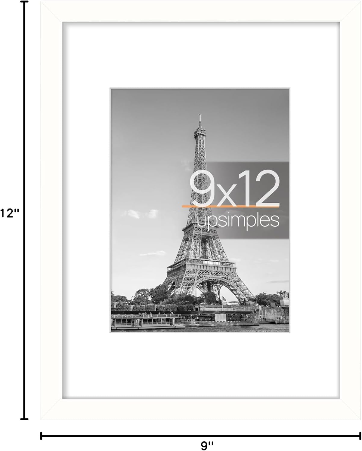 upsimples 11x14 Picture Frame, Display Pictures 8x10 with Mat or 11x14 Without Mat, Wall Hanging Photo Frames, Black