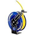 Goodyear Air Compressor Hose Reel Enclosed Retractable 3/8 in. x 50 ft. Hybrid Polymer Hose, Max. 300PSI