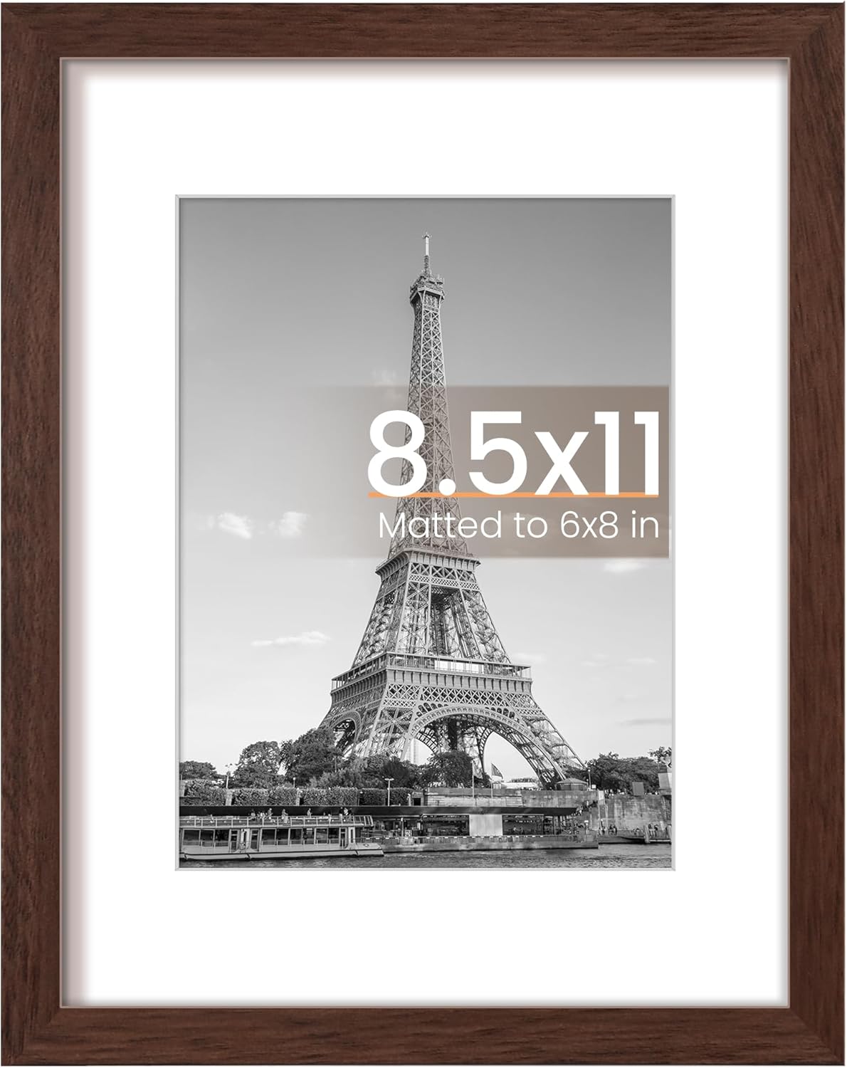 upsimples 11x14 Picture Frame, Display Pictures 8x10 with Mat or 11x14 Without Mat, Wall Hanging Photo Frames, Black