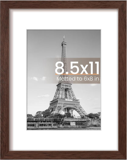 upsimples 11x14 Picture Frame, Display Pictures 8x10 with Mat or 11x14 Without Mat, Wall Hanging Photo Frames, Black