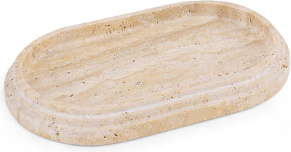 Marble Vanity Tray | Decorative Oval Tray | Bathroom Organizer Tray | Jewelry and Perfume Tray | Home Decor Catchall Tray - PuriLite