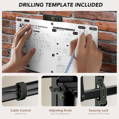 TV Wall Mount Bracket for 32-85 Inch TVs Full Motion Dual Articulating Arm with Swivel & Tilt, Max VESA 600x400mm, Supports 132 lbs for LCD/LED/OLED Flat & Curved Screens