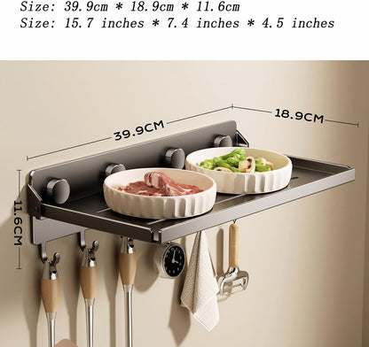 Foldable Kitchen Storage Rack No-drill Spice Rack Wall Mounted