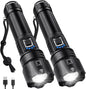 990000 High Lumens Rechargeable Flashlight,Super Bright Led Flashlights with 5 Modes,Brightest High Power Flash Light & 12 Hours Runtime,Powerful IPX6 Waterproof Lampe De Poche for Camping,Hiking