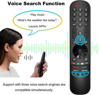 Smart Voice Remote with Voice and Pointer Function Compatible with LG 2018-2024 Smart TV, fits for MR24GA MR23GA MR22GA MR21GA MR20GA Voice Magic Remote Replacement