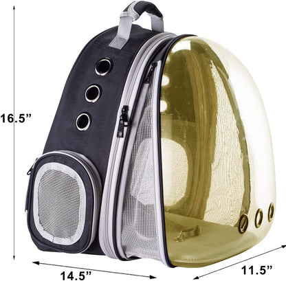 WEVONIGU Front Expandable Cat Backpack Carrier,Fit up to 16 lbs,Pet Carrier Backpack,Space Capsule Astronaut Bubble Window Bag,Cats and Puppies,Airline-Approved,Designed for Travel,Hiking,Walking