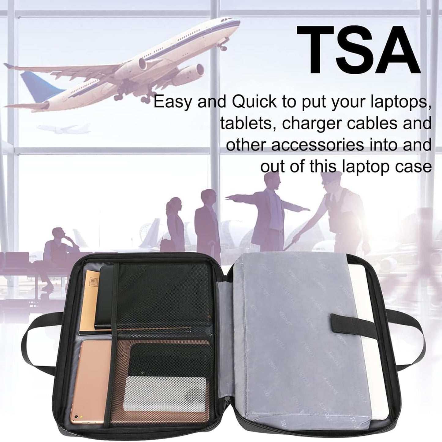 Ytonet Laptop Sleeve, 15.6 inch TSA Laptop Bag Laptop Case Water Resistant Computer Carrying Bag Compatible for Lenovo, HP, Dell, Asus Notebook, Gifts for Men Women, Grey