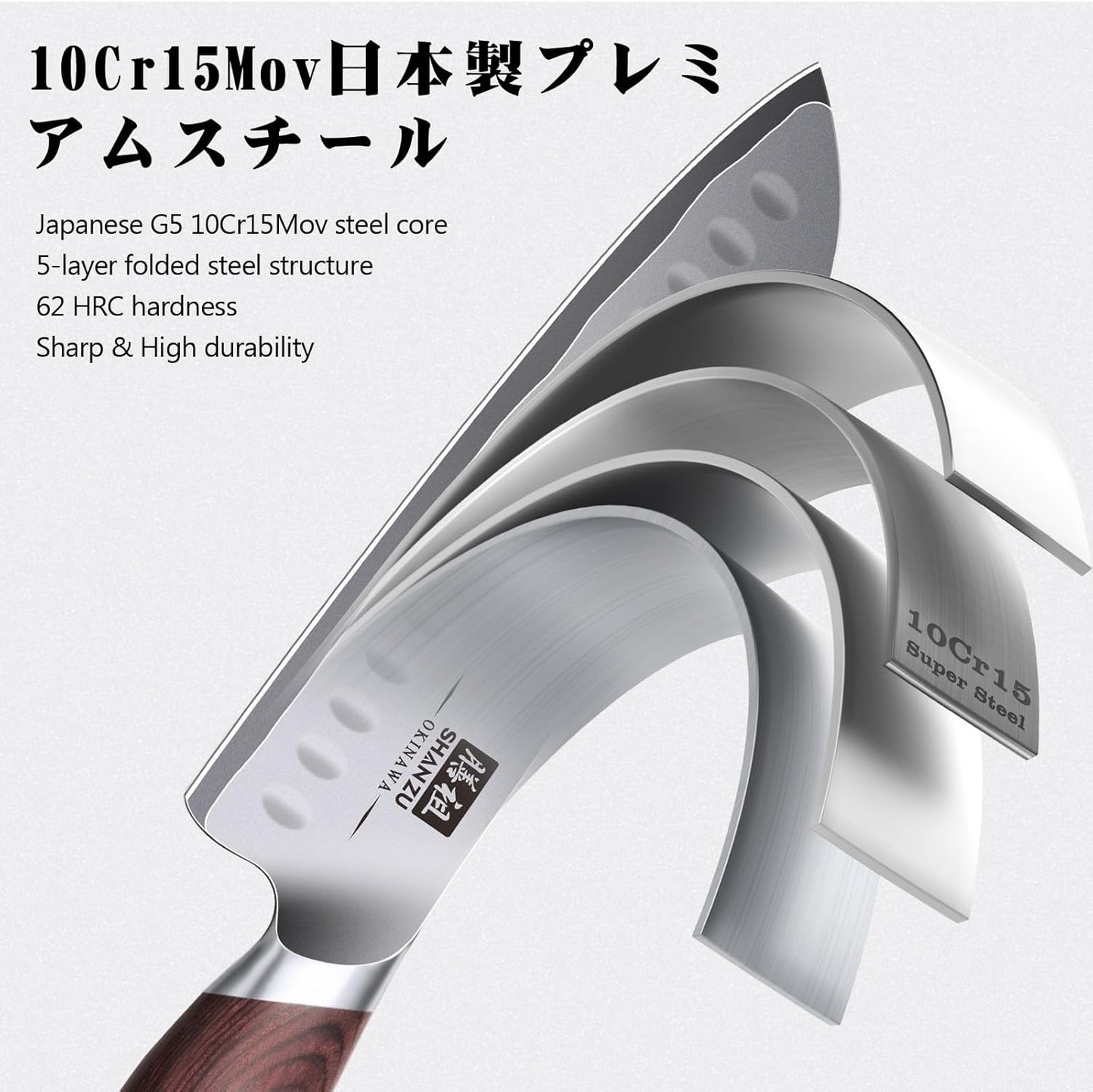 SHAN ZU Fillet Knife 7 inch, Razor Sharp Boning Knife for Meat in 10Cr15Mov Japanese High Carbon Steel Fish Knife, Professional Kitchen with Flexible Blade and Ergonomic Pakkawood Handle