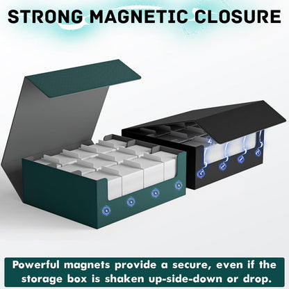 ZLCA Card Storage Box for MTG PTCG, Commander Deck Box Holds 3000+ Cards, Card Storage Case with 4 Stoppers, Card Organizer for TCG Sport Cards (Black)