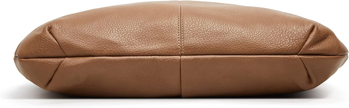 Ashioup Hobo Bags for Women Soft PU Leather Shoulder Bag Vintage Slouchy Handbag with Zipper