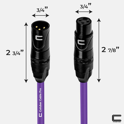 Balanced XLR Cable Male to Female - 6 Feet Pink - Pro 3-Pin Microphone Connector for Powered Speakers, Audio Interface or Mixer for Live Performance & Recording