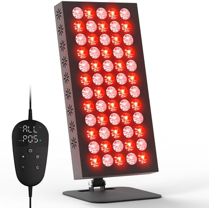 Red Light Panel with 60 LEDs, 660nm&850nm Infrared Light for Face and Body, Adjustable Angle & Brightness for Home & Office