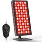Red Light Panel with 60 LEDs, 660nm&850nm Infrared Light for Face and Body, Adjustable Angle & Brightness for Home & Office