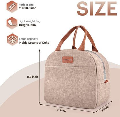 Lunch Bag for Women & Men Adult Insulated Lunch Box, Small Leakproof Cooler Food Lunch Containers Reusable High Capacity Lunch Tote Bags for Work, Travel, Outdoor