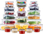 Pure Future 50-Piece Large Airtight Food Storage Containers with Lids, BPA-Free Stackable & Microwave Safe Kitchen Set for Meal Prep, Freezer Use - 25 Containers & Lids, Leakproof Design