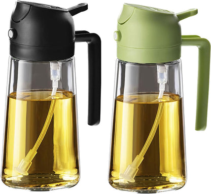 Purilite Select 470ml Glass Oil Sprayer &amp; Dispenser Bottle – 2-in-1 Flip Top