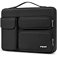 MOSISO 360 Protective Laptop Sleeve Compatible with MacBook Air/Pro, 13-13.3 inch Notebook, Compatible with MacBook Pro 14 inch M3 M2 M1, Side Open Bag with 4 Zipper Pockets&Handle, Black - PuriLite