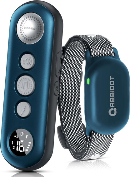 ABBIDOT Shock Collar (8-120 lbs) - Small Size Dog Training Collar with Remote Waterproof Rechargeable Dog Shock Collar with Remote E Collar for Small Medium Large Dogs (Light Blue)