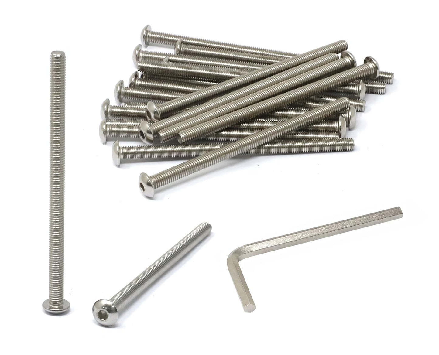 iexcell 50 Pcs M6 x 20mm Thread Pitch 1 mm Stainless Steel 304 Hex Socket Button Head Cap Screws Bolts Kit