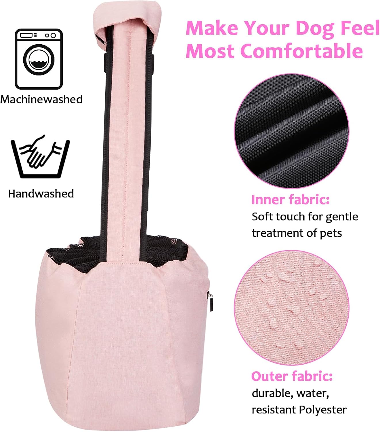 Ownpets Pet Dog Sling Carrier Bag Adjustable Padded Strap Dog Hand Free Safe Mesh Pet Carrier for Small Medium Dog Cat, Fit 10lbs up to 20 Pounds