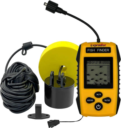 Lvpradior Portable Fish Finder, Wired Castable Kayak Boat Fishing Finder, Ice Fishing Gear Accessories, Handheld Water Depth Fish Finder with Sonar and LCD Display