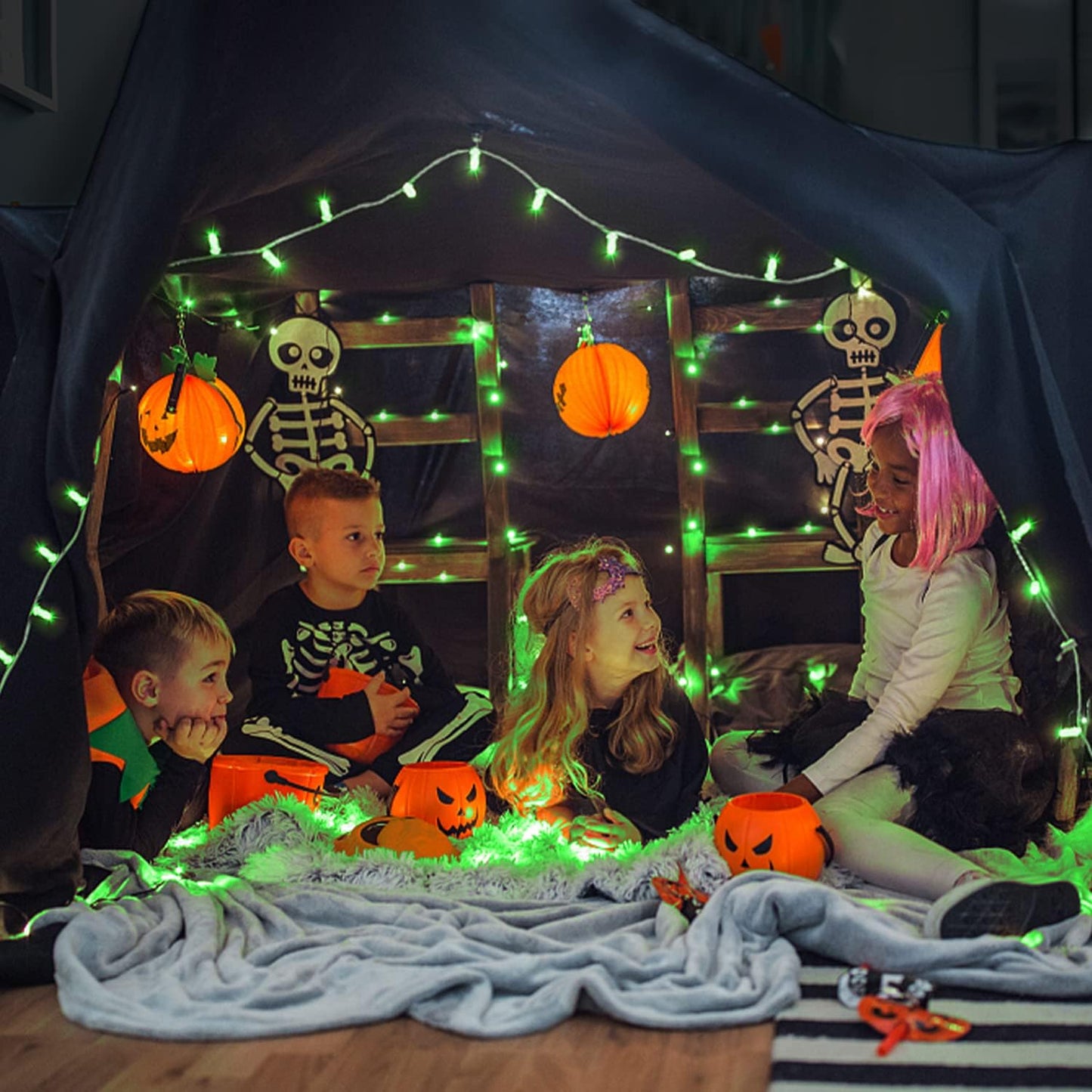 JMEXSUSS 66ft 200 LED Halloween Lights Outdoor, Orange String Lights Clear Wire, 8 Modes Orange Halloween Christmas String Lights Plug in for Tree Indoor Patio Garden Thanksgiving Decorations