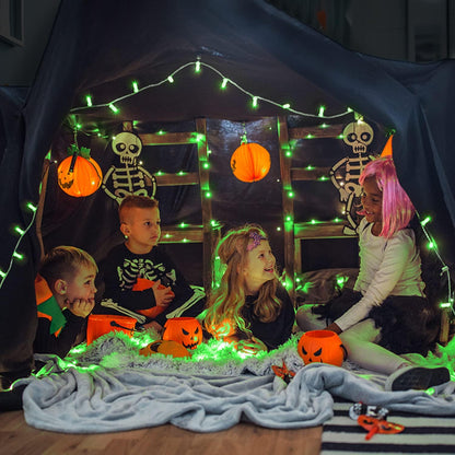 JMEXSUSS 66ft 200 LED Halloween Lights Outdoor, Orange String Lights Clear Wire, 8 Modes Orange Halloween Christmas String Lights Plug in for Tree Indoor Patio Garden Thanksgiving Decorations