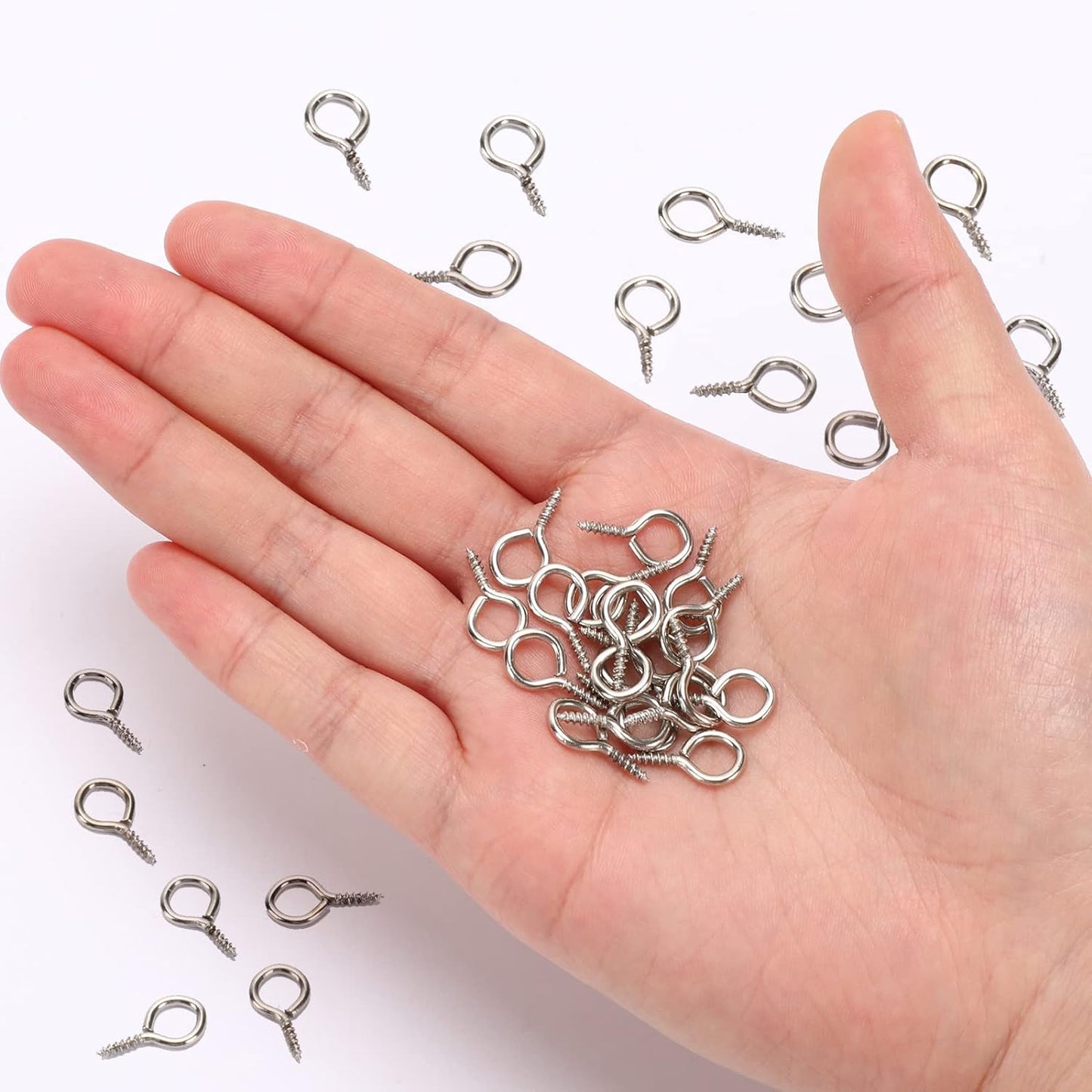 AUGSUN Eye Hooks, 12Pack 2.5 Inch Eye Hooks Heavy Duty 304 Stainless Steel Eye Screw,Screw Eyes Metal Screw Hooks Ring Screws Fasteners Hardware Tools
