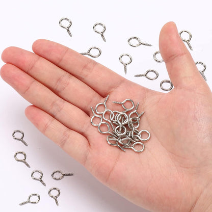 AUGSUN Eye Hooks, 12Pack 2.5 Inch Eye Hooks Heavy Duty 304 Stainless Steel Eye Screw,Screw Eyes Metal Screw Hooks Ring Screws Fasteners Hardware Tools