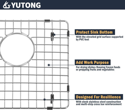 Yutong Kitchen Stainless Steel Sink Bottom Grid with Small Rounded Corner (27.5" x 15.5")