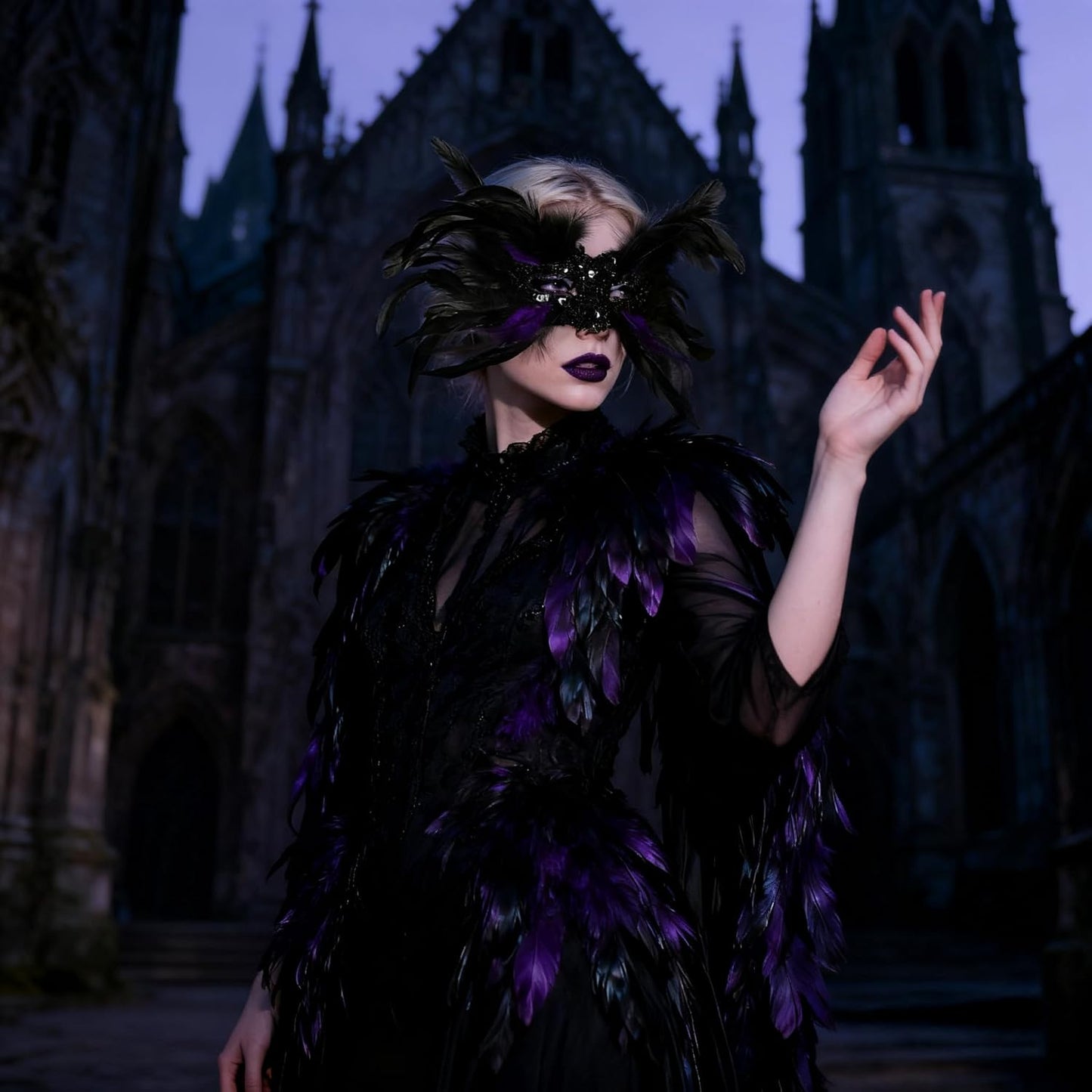 JEGERMIG Feather Carnival Mask Headwear Headpiece Halloween Showgirl Masquerade Cosplay Accessories for Women