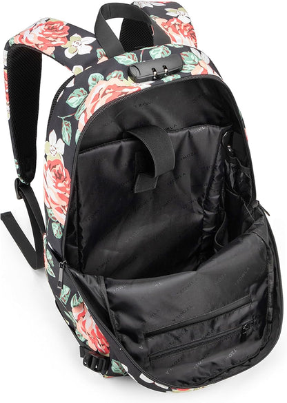 Tzowla Laptop Travel Slim School Backpack Water Resistant Anti-Theft Bag with USB Charging Port and Lock 15.6 Inch Computer Business Backpacks for Men Women College Student Gift,Bookbag Casual Daypack