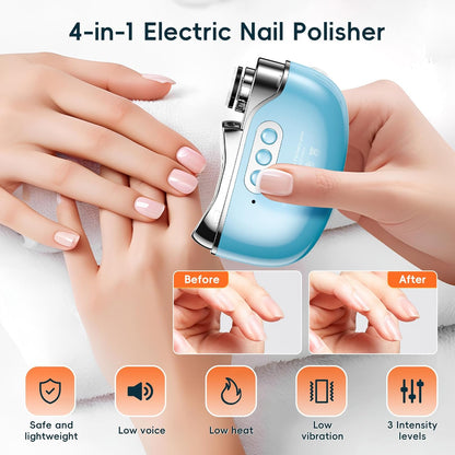 Electric Nail Clipper-3 in 1 Baby Nail Trimmer with Light & 3 Speeds, Fingernail Trimmer, Polisher & Clip Storage, USB Rechargeable Automatic Nail File for Baby, Kids, Adult Gift(Black)