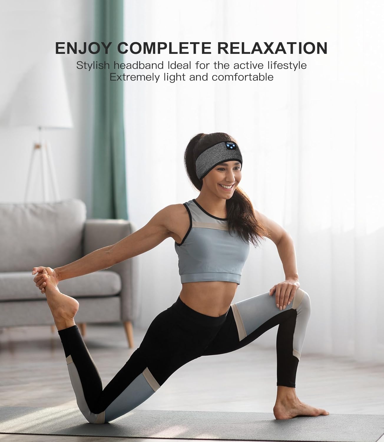 Sleep Headphones Bluetooth Headband, Voerou Wireless Sleeping Headphones Earbuds Sleep Mask with Stereo Speakers-Cool Tech Gadget for Men Women,Perfects for Sleep Workout Running Yoga Travel Insomnia