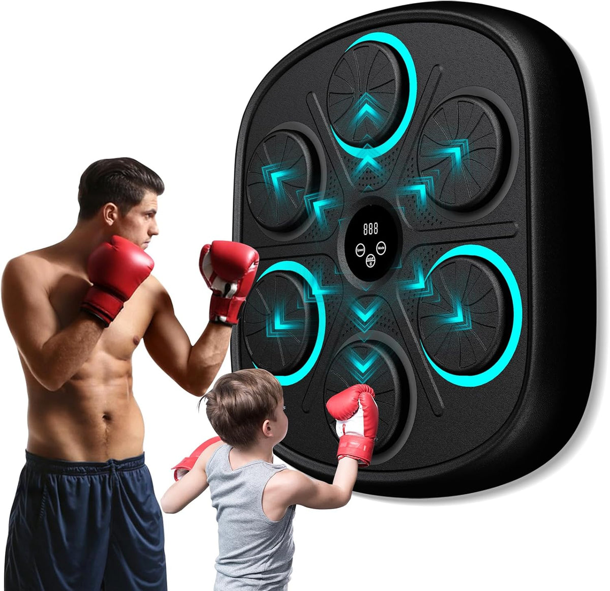 OurStarry 2024 New Model Smart Music Boxing Machine for Adults and Kids, Training Machine with LED Electronic Wall Mounted, Home Indoor Boxing Workout Equipment with Boxing Glove