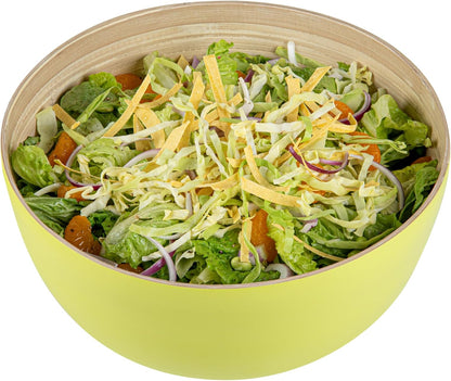 Restaurantware-Bambuddha 51 Ounce Extra Large Salad Bowl, 1 Heavy-Duty Round Salad Bowl - Sustainable, Reusable, Blue Bamboo Serving Dish, for Serving Salads, Fruits, and Appetizers