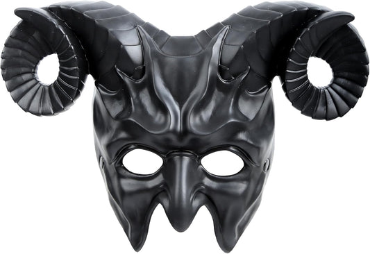 MCJC Devil Goat Horned Mask, Halloween Cosplay Props, Adult Half Face Masquerade Mask, 4 Colors