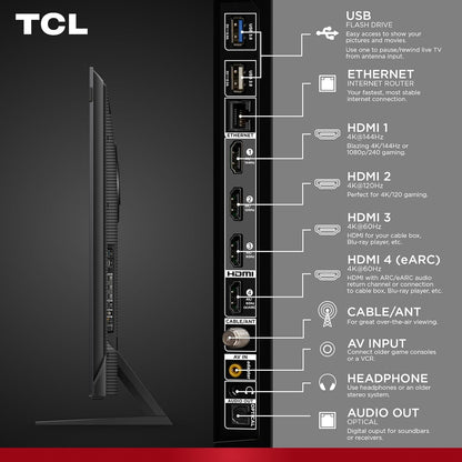 TCL 55-Inch Q7 QLED 4K Smart Q LED TV with Google TV (55QM750G, 2023 Model) Dolby Vision IQ, Dolby Atmos, HDR, Game Accelerator up to 240Hz, Voice Remote, Works with Alexa, Streaming Television