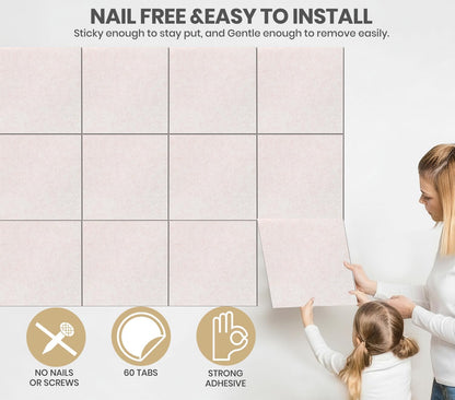 36" x 24" Felt Bulletin Board & Cork Board Alternative, Oatmeal